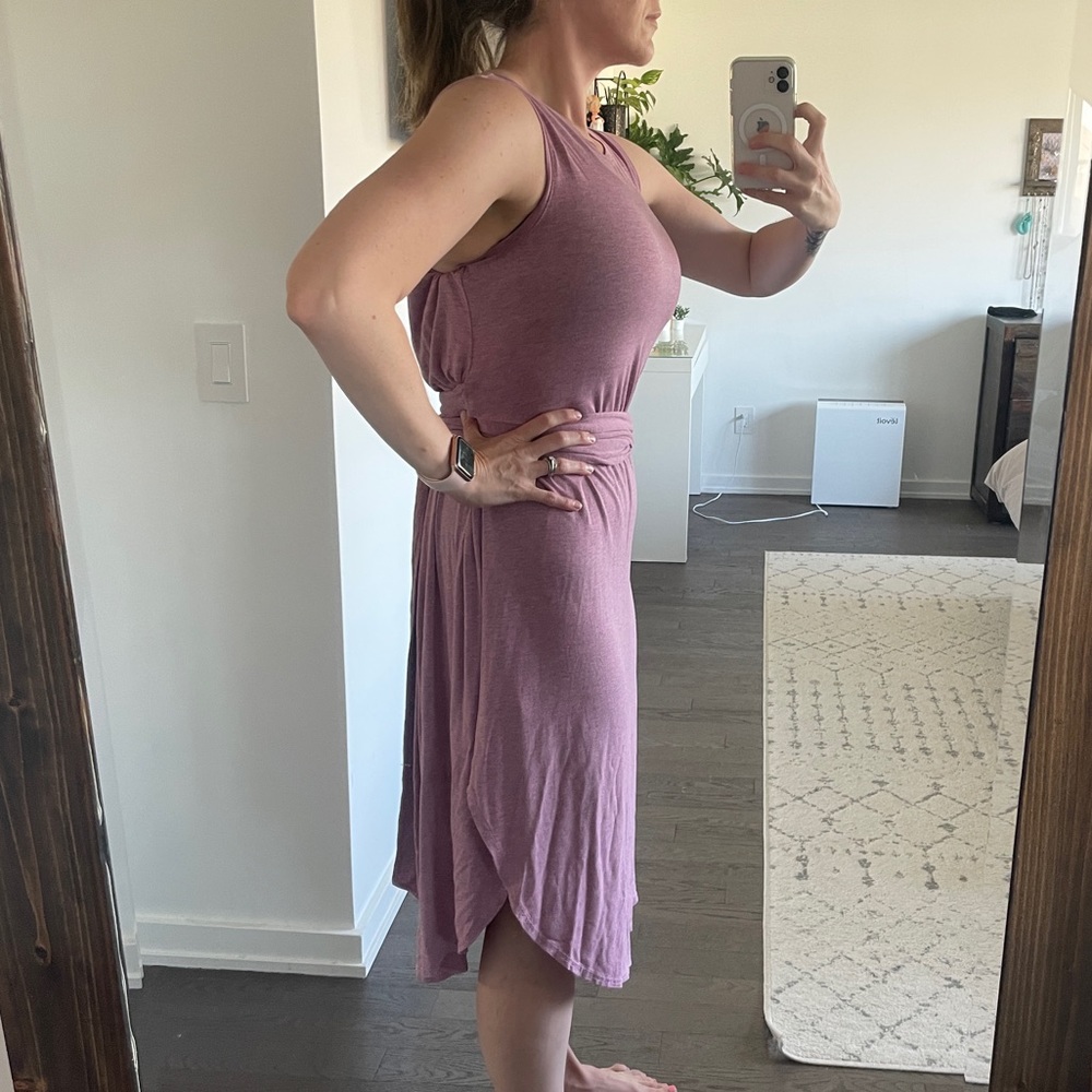 GAP curved hem tie waist t-shirt dress
